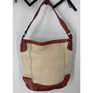 Unbranded, non-leather and canvas shoulder purse